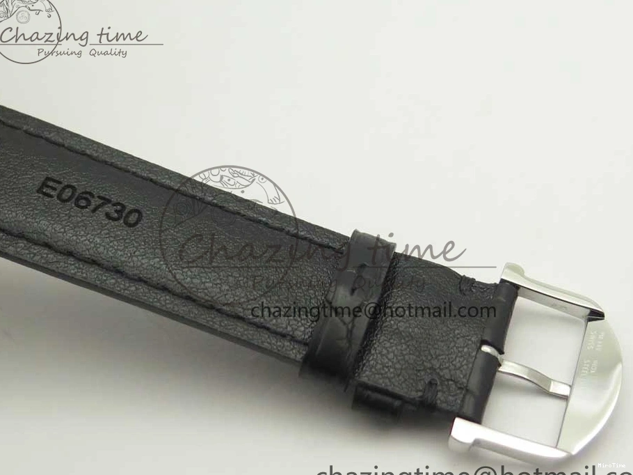 MIROTIME 0303 Supportive Portofino Automatic SS AF 1:1 Best Edition White Dial on Black Croco Leather Strap A 7184